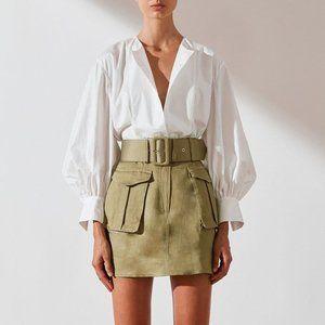 Shona Joy Ellington Mini Skirt with Belt CREAM